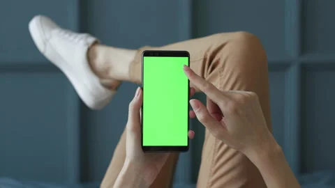 Colour Tracking Mock-up for Watching Digital Device Close-up. Casual Life of Bea Video stock 199477330