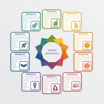 Colour triangles 10 options. Stock Illustration