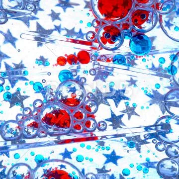 Colour vials and asterisks in water Stock Photos