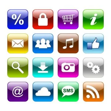 Colour web buttons Stock Illustration