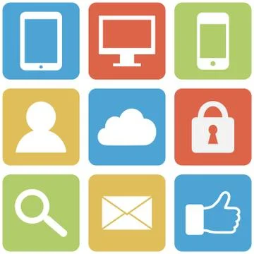 Colour web buttons. Illustrazione stock