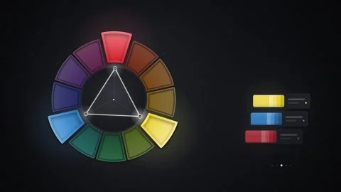 Colour Wheel Harmony Schemes Complementary Triadic Diagram Seamless Loop Stock Footage 346728408