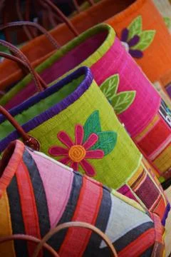 Coloured bags Stock Photos