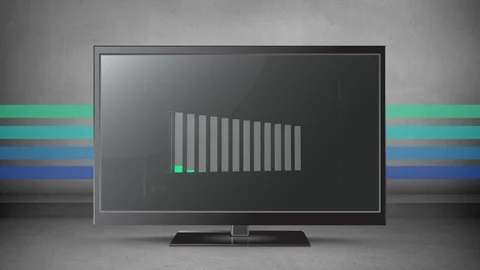 Coloured bar chart on a flatscreen with colours in the background Stock Footage 111384515