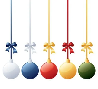 Coloured baubles round Illustrazione stock