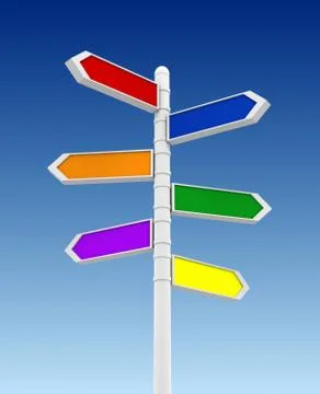 Coloured blank signpost Stock Illustration