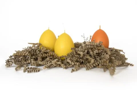 Coloured candles for easter 2023 Stock Photos