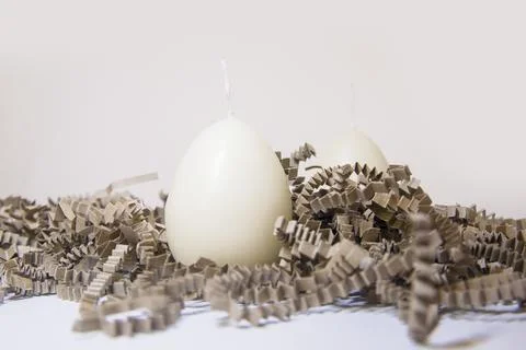 Coloured candles for easter 2023 Stock Photos