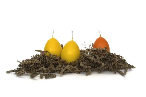 Coloured candles for easter 2023 Stock Photos