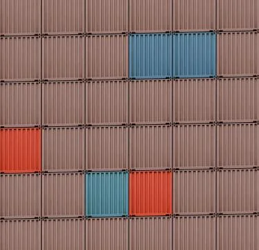 Coloured cargo containers Stock Photos