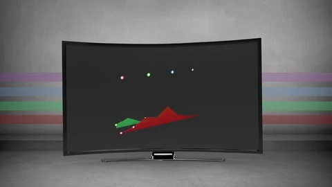 Coloured chart appears on a flatscreen Stock Footage 111381679