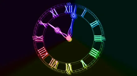 Coloured clock Stock Footage 8995215