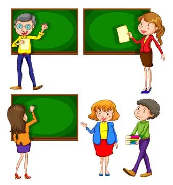 A coloured drawing of teachers Stock Illustration