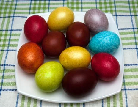 Coloured easter eggs Stock Photos