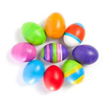 Coloured easter eggs Stock Photos