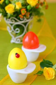 Coloured  easter eggs Stock Photos