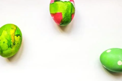 Coloured easter eggs separated on white background Stock Photos