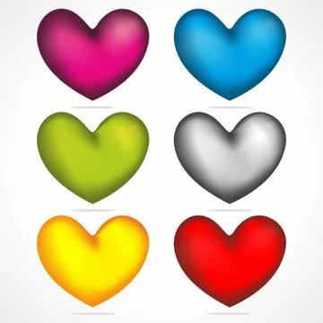 Coloured Hearts mix Stock Illustration
