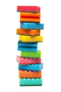 Coloured kitchen sponges Stock Photos