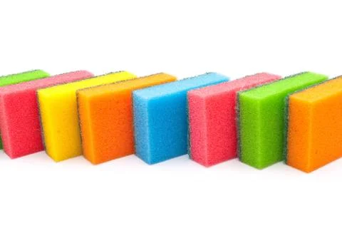 Coloured kitchen sponges Stock Photos