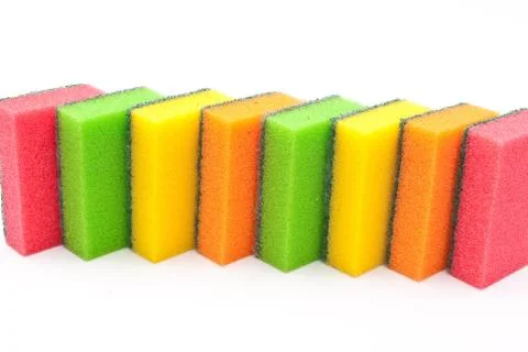 Coloured kitchen sponges Stock Photos