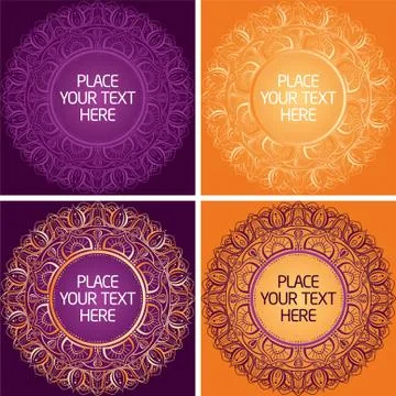 Coloured mandalas whith place for your text Stock Illustration