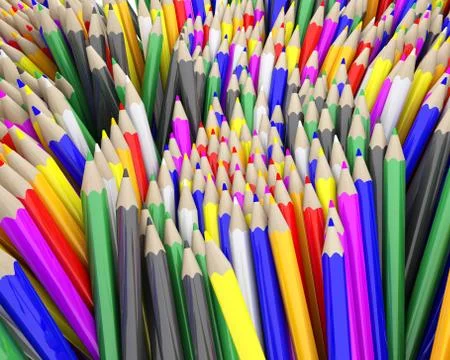 Coloured pencil crayons Stock Illustration