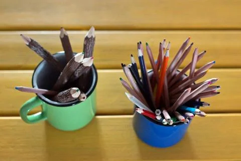 Coloured pencils. Stock Photos