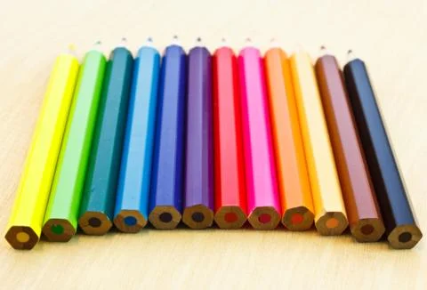 Coloured pencils Stock Photos