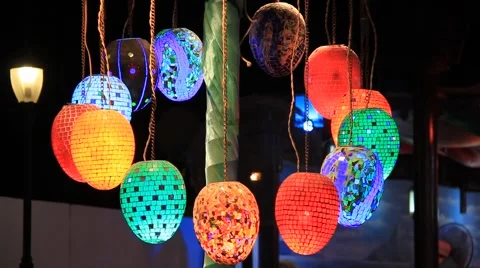 Coloured pendent lamps Video stock 914054