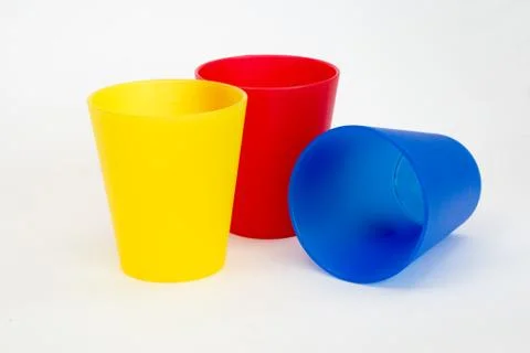 Coloured Plastic Cups Stock Photos