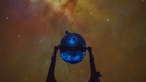 Coloured Rotating Planetarium Presentation / Mannheim Vídeos de archivo 113284317