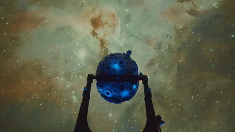 Coloured Rotating Planetarium Presentation / Mannheim Vídeos de archivo 113284335