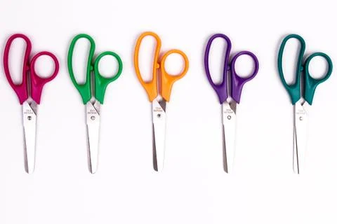 Coloured scissors Stock Photos