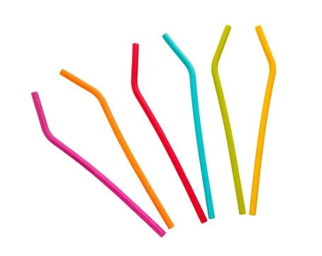 Coloured silicone drinking straw  Stock Photos