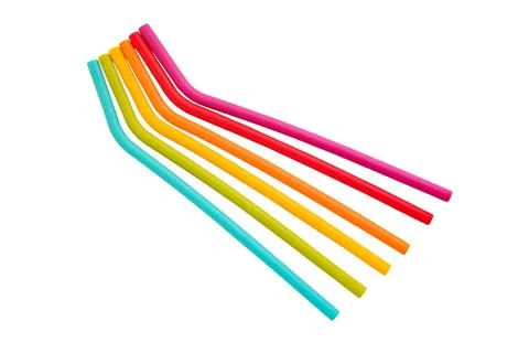 Coloured silicone drinking straw  Stock Photos