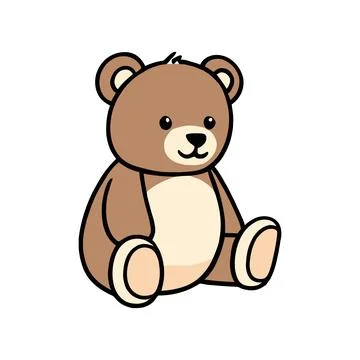 Coloured teddy bear silhouette vector. Stock Illustration