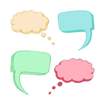 Coloured Thought Bubbles Vector 스톡 일러스트