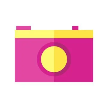 Coloured vector illustration of a camera. Stock Illustration