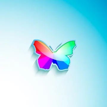 Coloured web-icon. Vectorial iridescent butterfly Stock Illustration