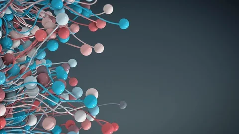 Colourful 3D Bubbles with Threads. 3D Animated. Stock Footage 120338884