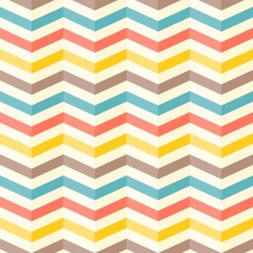 Colourful 3d chevron seamless pattern background, retro style Illustrazione stock