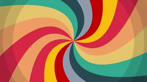 Colourful 70s sun retro abstract motion graphic with psychedelic sunburst Stock Footage 346510738