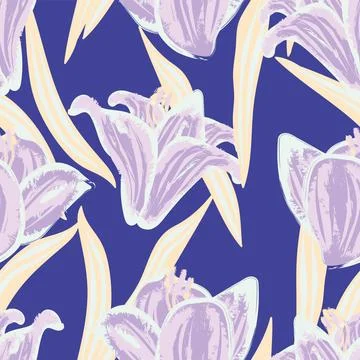 Colourful Abstract Floral Seamless Pattern Design Stock Illustration