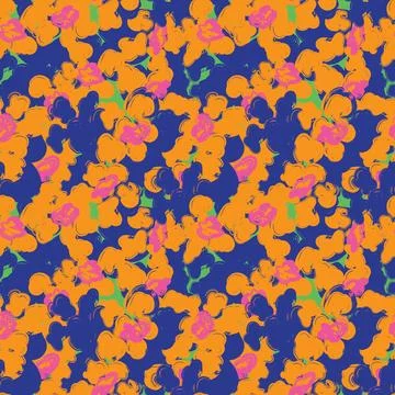 Colourful Abstract Floral Seamless Pattern Design 스톡 일러스트