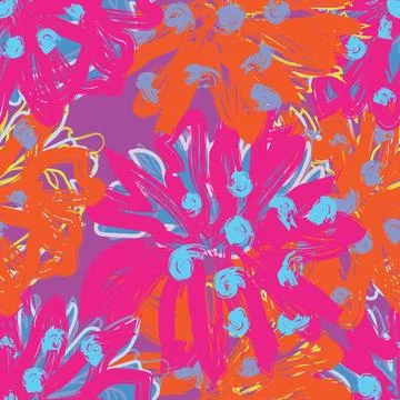 Colourful Abstract Floral Seamless Pattern Design Illustrazione stock
