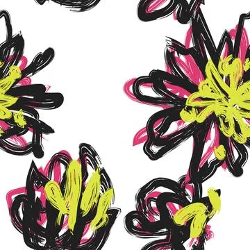 Colourful Abstract Floral Seamless Pattern Design Stock Illustration