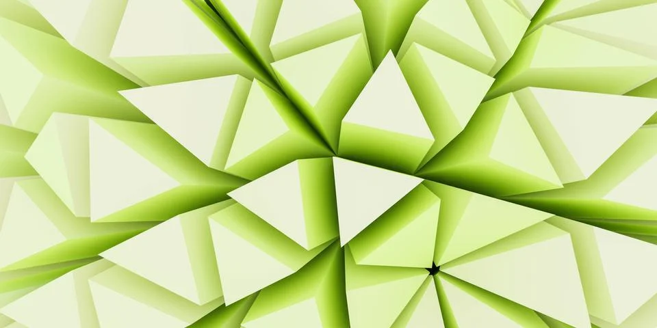 Colourful abstract geometric triangular shape 3d render illustration with bright Stock Illustration