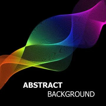 Colourful abstract lines wave background Stock Illustration