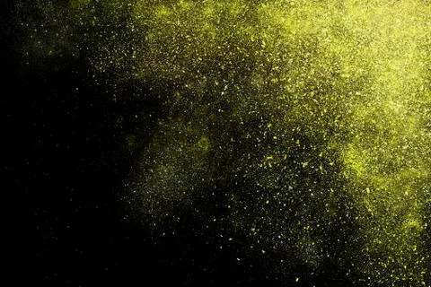Colourful abstract powder explosion on a black background Stock Photos